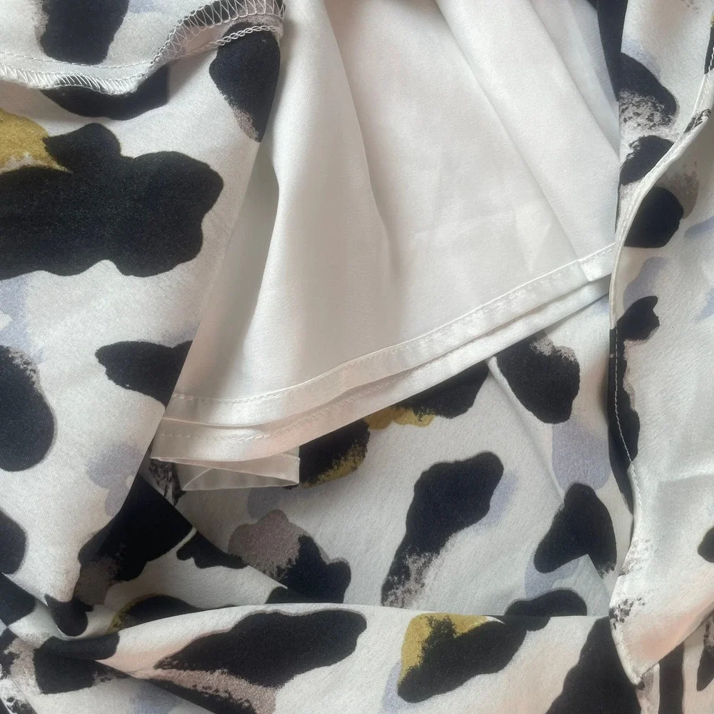 White Leopard‎ Midi Skirt Large
